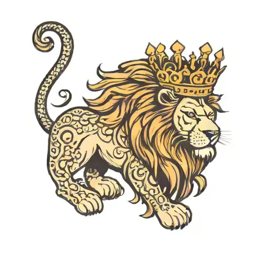 King Crowned Lion Wearing