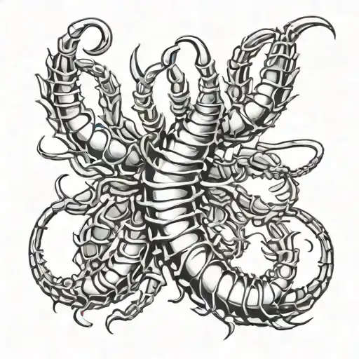 Scolopendra In Black And White