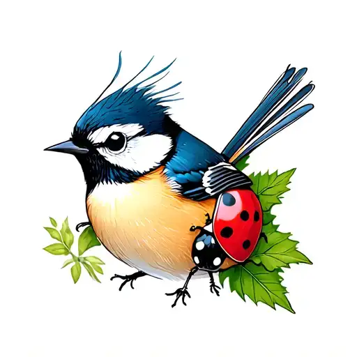 Titmouse And Ladybug