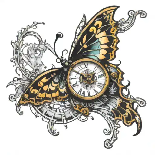 The Clock Is Broken 3D Butterfly Sitting
