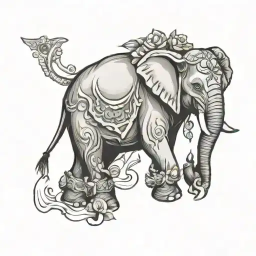Archer Fighter Elephant Walking