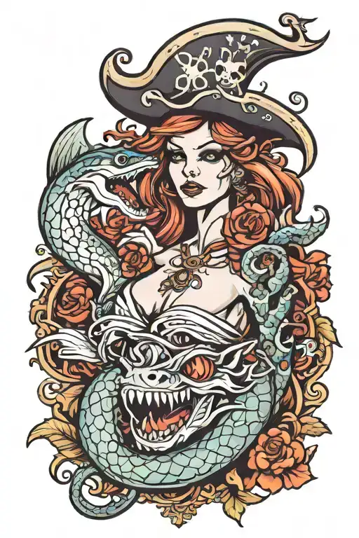 Pirate Kraken Shark Mermaid