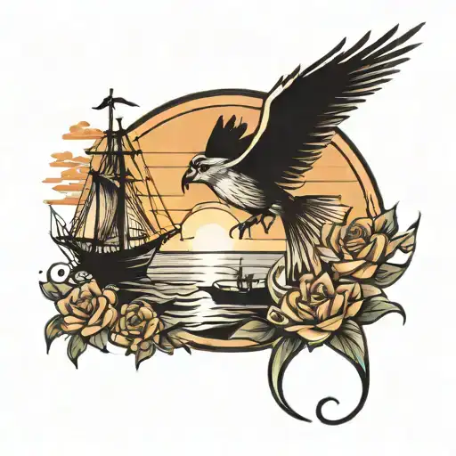 Proa And Sunset Scene