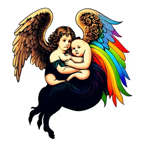 Rainbow Baby And Angel Baby Angel