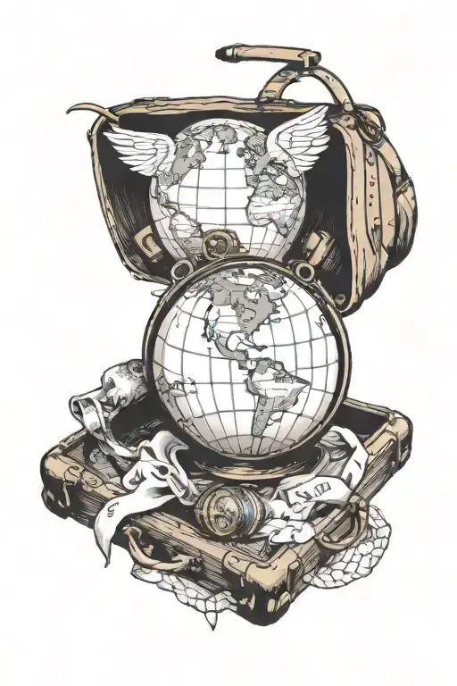 Globe With Luggage Next To It