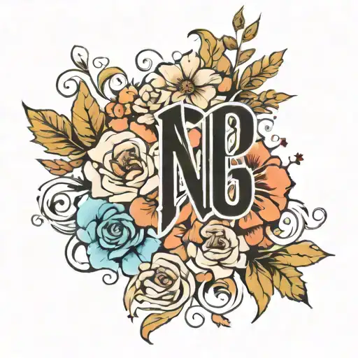 Script Font Surrounded By Flowers