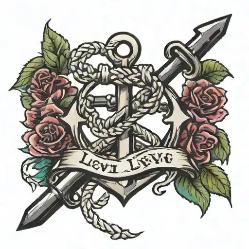Anchor Tattoo With The Words Levi Across It