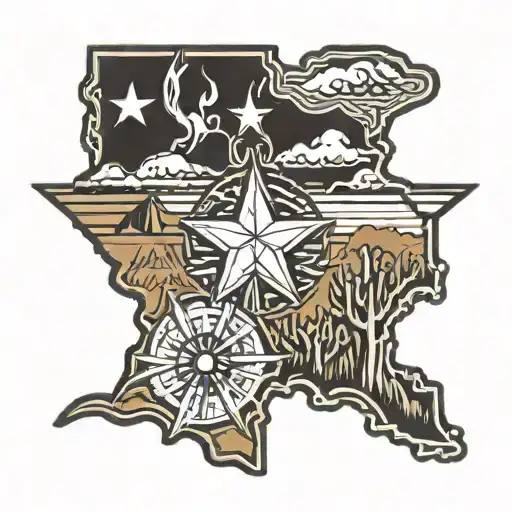 Half Colorado Half Texas State Outline