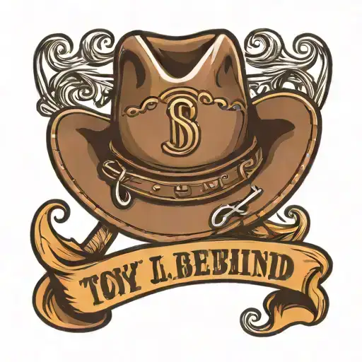 No Toy Left Behind In Bold Cursive Font With Woodt Cowboy Hat Hanging On The D