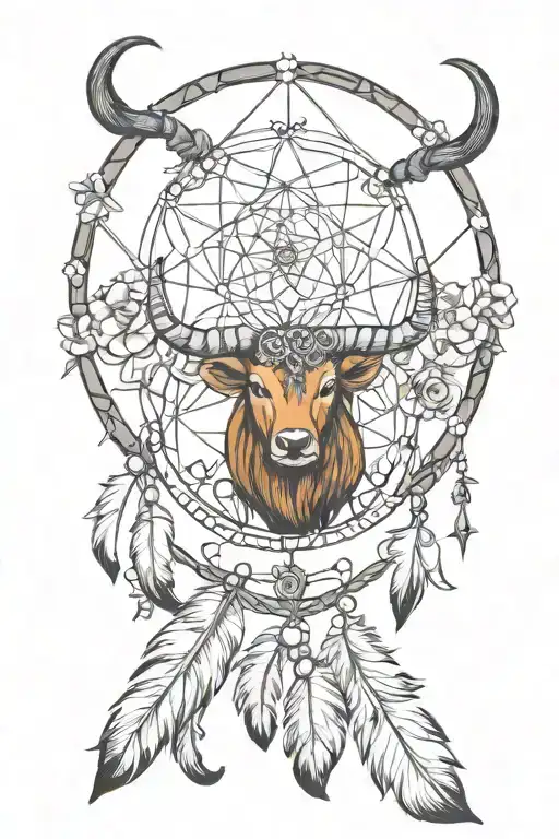 Feminine Dream Catcher Taurus Zodiac Sign Intertwined