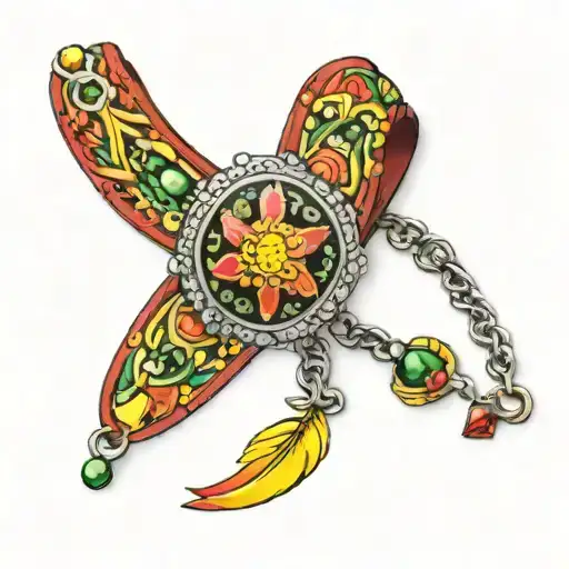 Bracelet In Red Yellow Green Colors