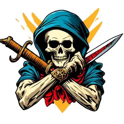 Shy Skeleton With Dagger