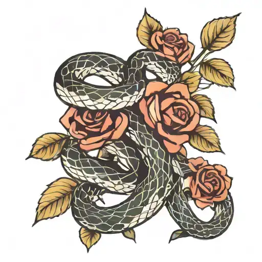 Roses Snake Wrapped