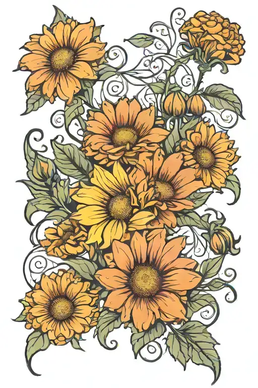 Calendula And Marigold Vine