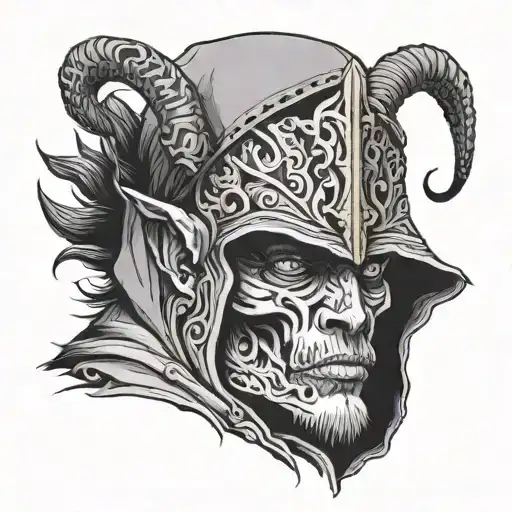 Half Human Half Alian With A Hood Near Face