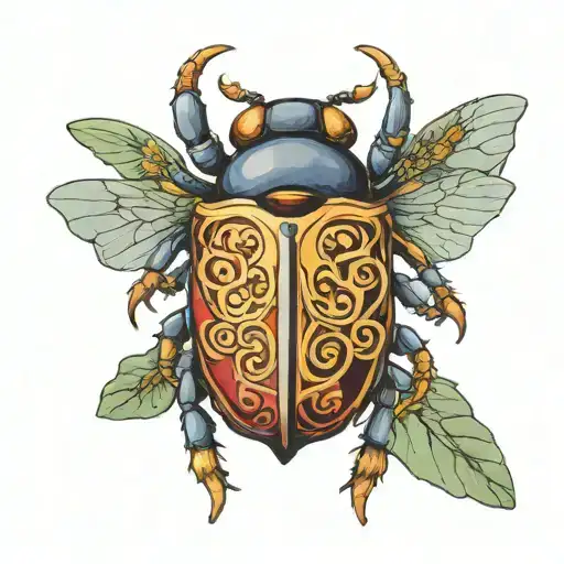Atlas Beetle With Wings And Halo