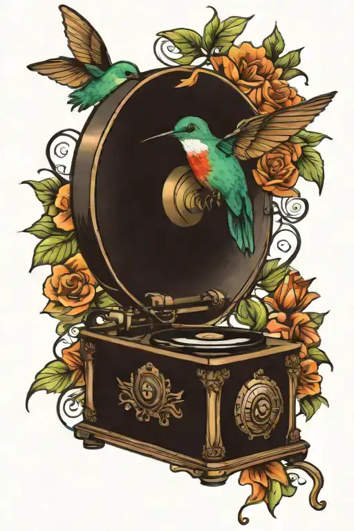 Phonograph And Hummingbird