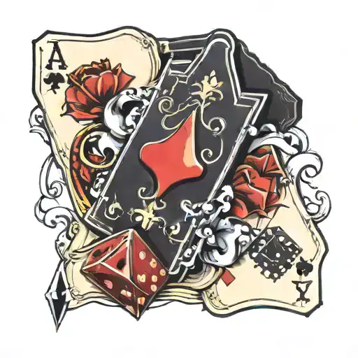 Black Jack Cards With Dice