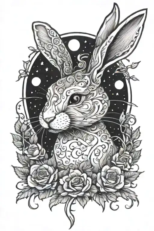 Rabbit And Moon