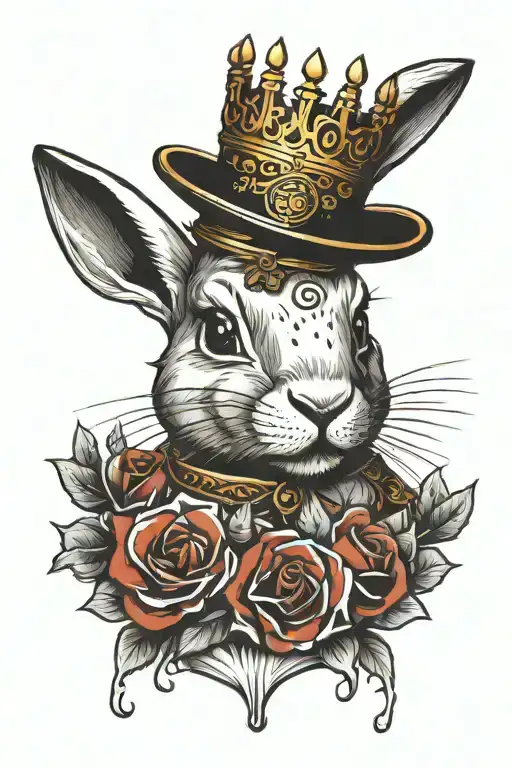 Rabbit And Moon And Crown