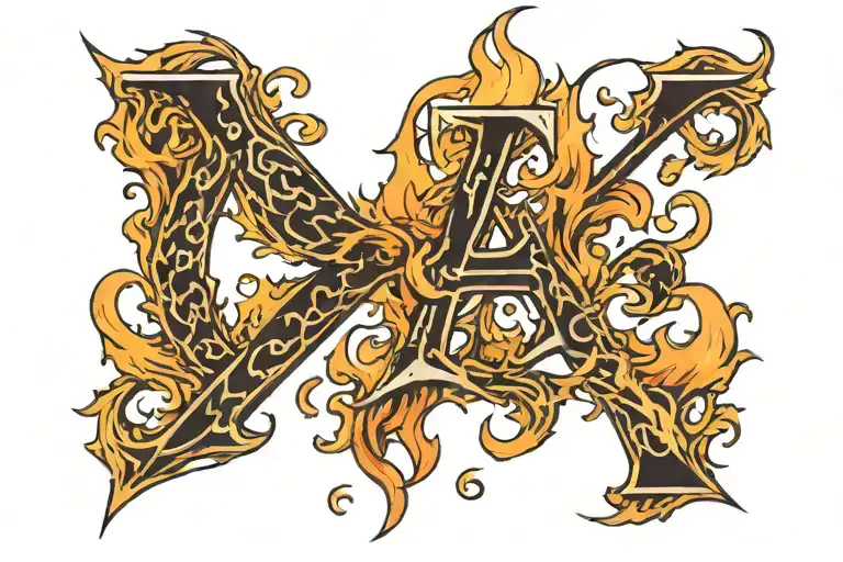 The Word Fallen But The Letter E Is On Fire