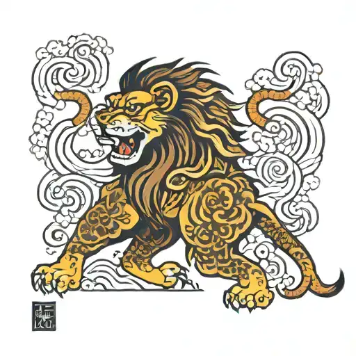 Japanese Lion Edo Style