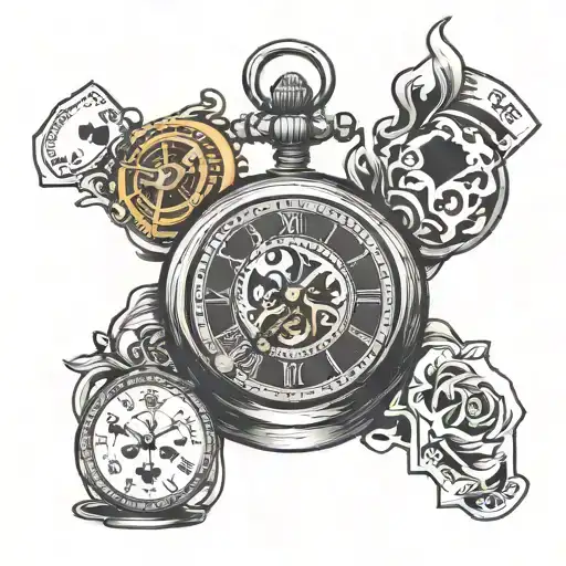 Pocket Watch And Boat And Playing Card Games