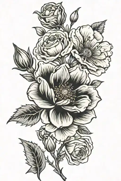 Rose Marigold Cosmos Daisy Poppy Gladiolus Flower