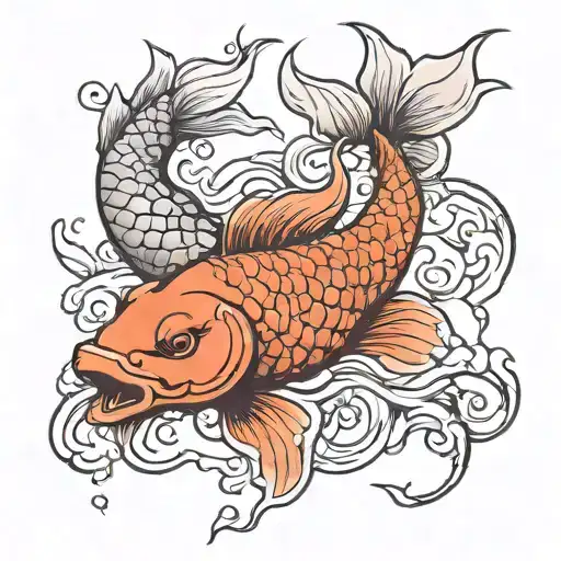 Koi Carp Transform Into A Dragon
