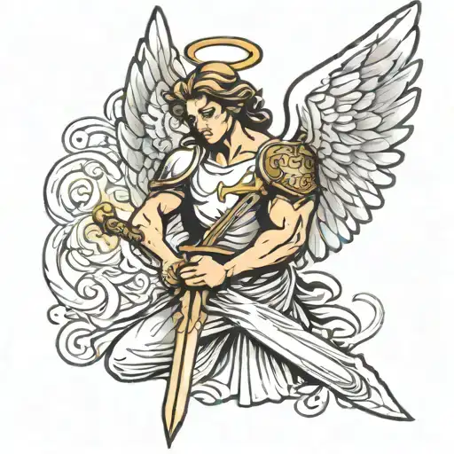 Angel Holding A Sword