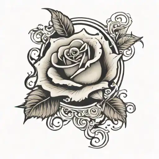 Letter D And Rose Flower