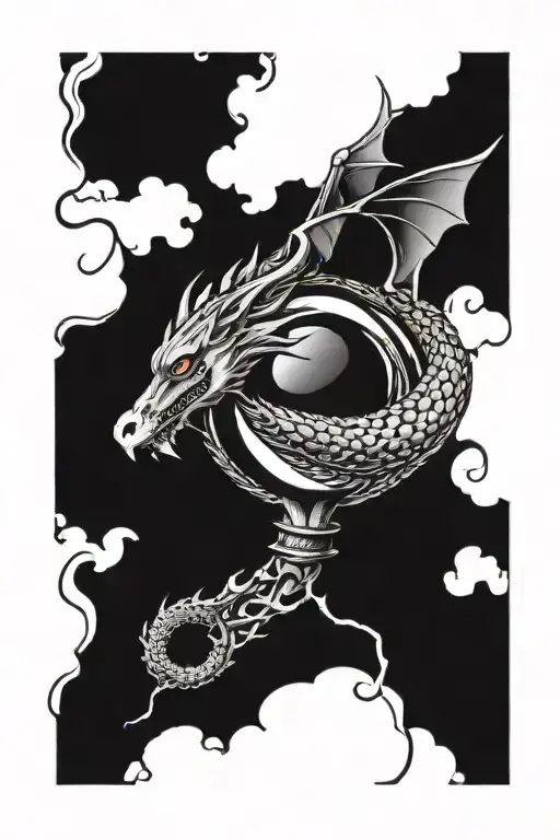 Dragon Cross And Crystal Ball