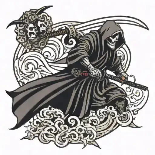 Grim Reaper In Samurai Armor