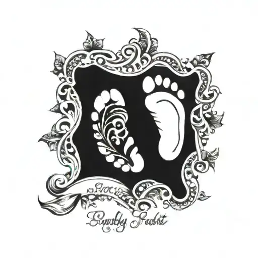 Baby Foot Print With Name Written