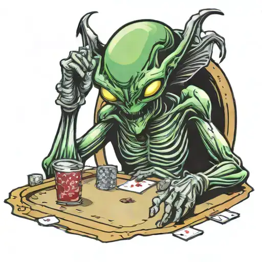 Alien Playing Poker