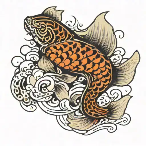 Koi Fish Chinese Maori Design