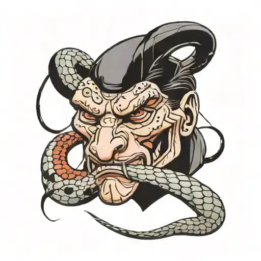 Snake Half Of His Face Crying And The Other Angry