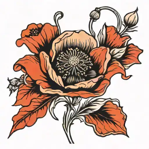 Poppy Flower Red And Black