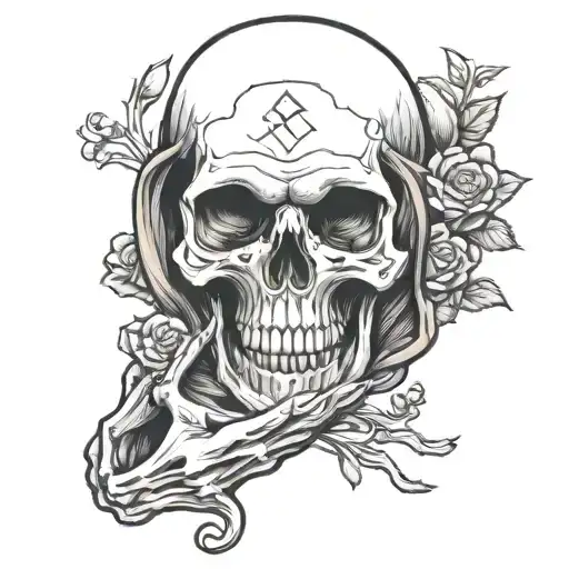 Cloaked Skull Holding A Heart In Its Hands