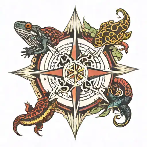 Wind Rose With Salamander