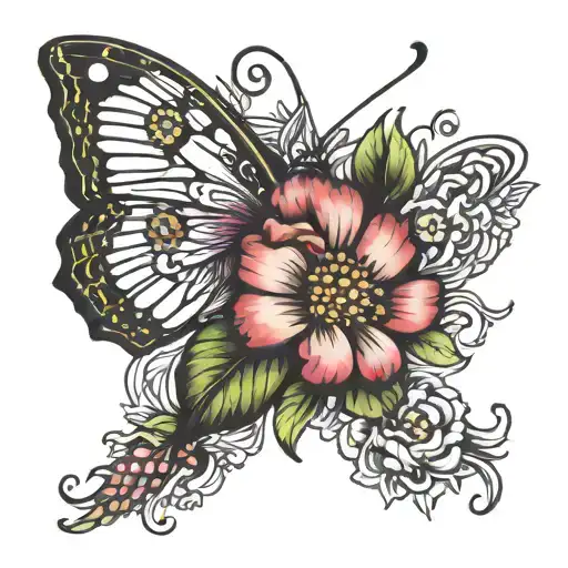 January April May Birth Flowers With Butterfly