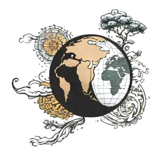 Earth Globe Made Of Two Thumb Prints With Halo Above Earth