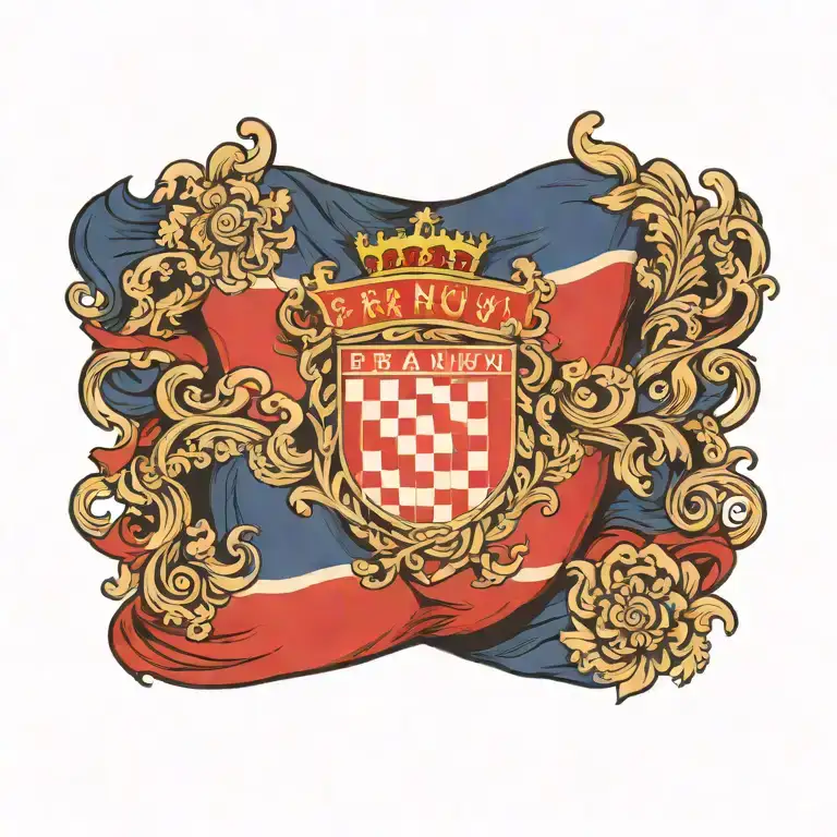 The Word Franov With The Croatian Flag
