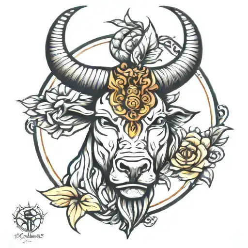 Taurus Zodiac Symbol Portrait