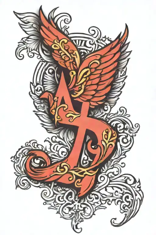 One Wing Initials Ab Child's Handprint