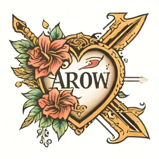 Arrow Heart With The Name Katlyn In The Middle