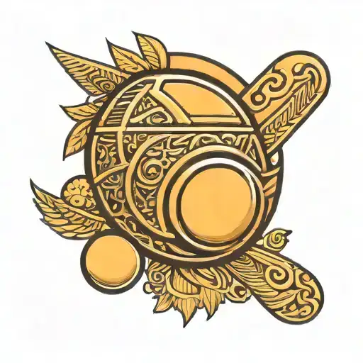 Minimalistic Tennis Ball In Egyptian Style