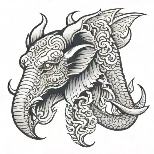 Dragon And Elephant Head