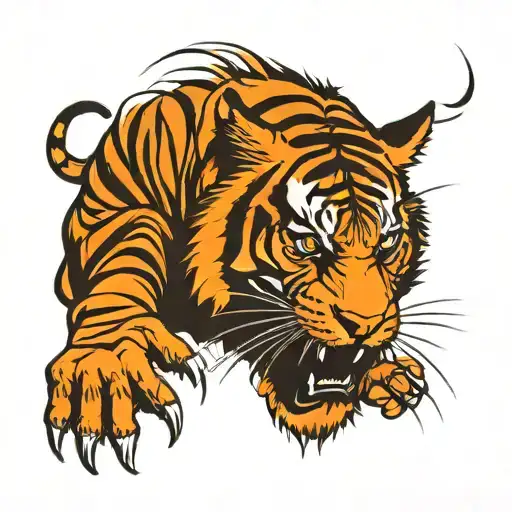 Tiger Claw Marks Stripes Tattoo Design