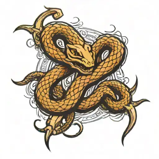 Snake Coiling A Two Sided Scythe Trident